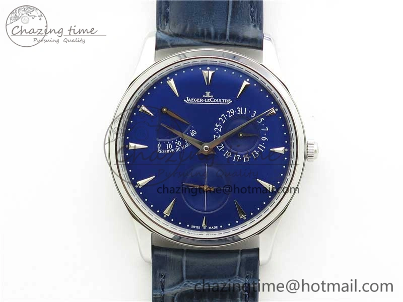 Functional Master Ultra Thin Réserve de Marche SS ZF 1:1 Best Edition Blue Dial on Blue Leather Strap A938 V 7445