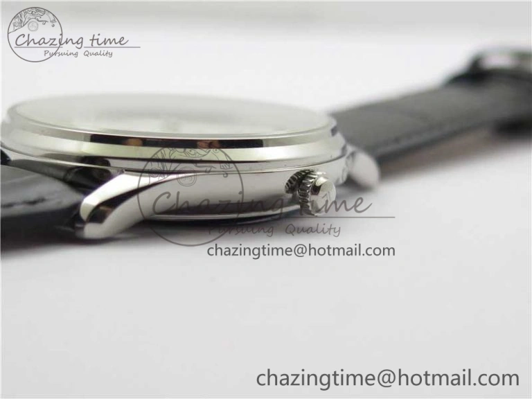 OnTrend Master Ultra Thin Réserve de Marche SS ZF 1:1 Best Edition White Dial on Black Leather Strap A938 V 7447