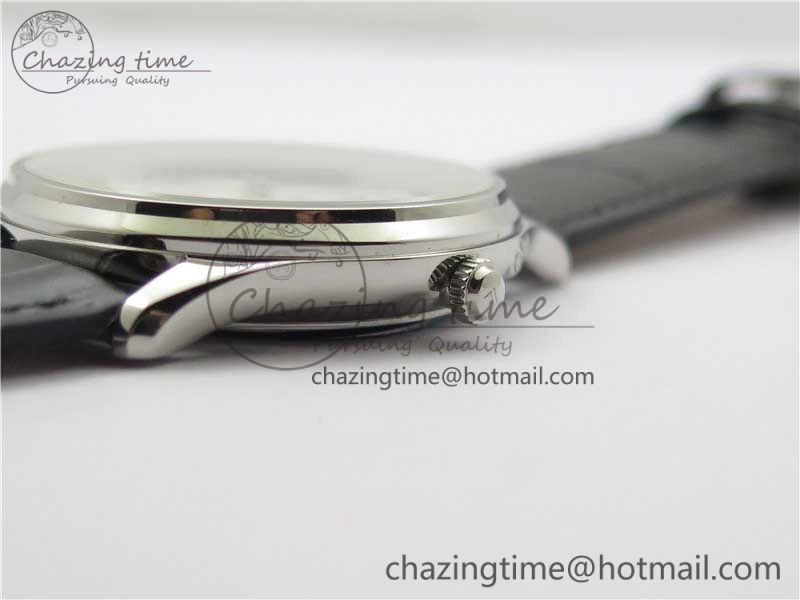 OnTrend Master Ultra Thin Réserve de Marche SS ZF 1:1 Best Edition White Dial on Black Leather Strap A938 V 7447
