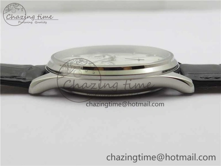 OnTrend Master Ultra Thin Réserve de Marche SS ZF 1:1 Best Edition White Dial on Black Leather Strap A938 V 7447