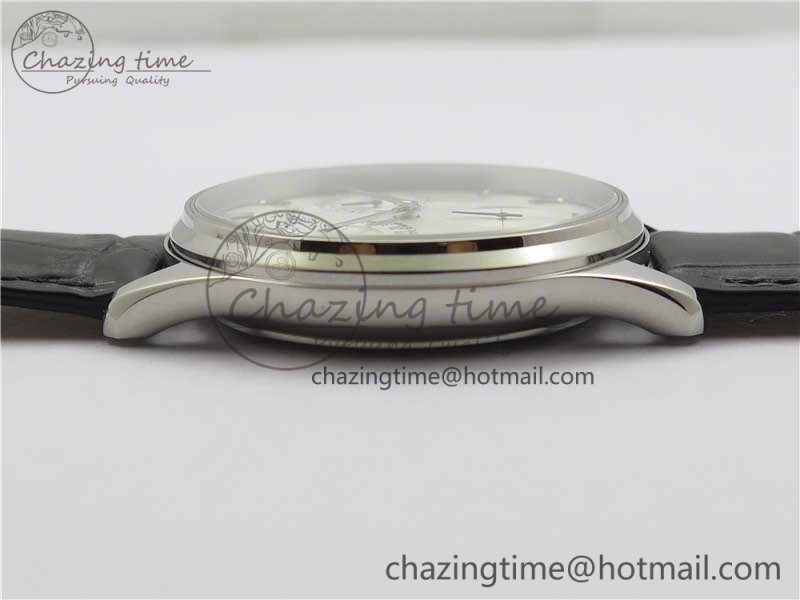 OnTrend Master Ultra Thin Réserve de Marche SS ZF 1:1 Best Edition White Dial on Black Leather Strap A938 V 7447