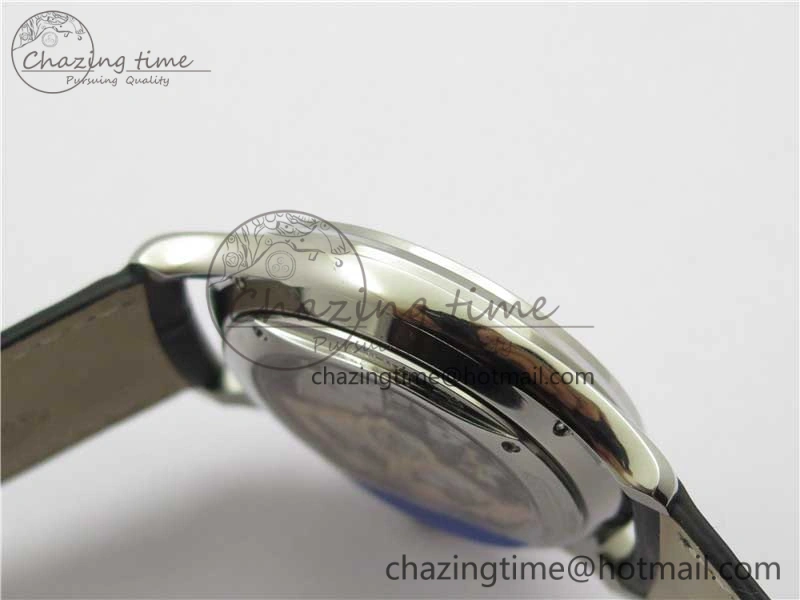 OnTrend Master Ultra Thin Réserve de Marche SS ZF 1:1 Best Edition White Dial on Black Leather Strap A938 V 7447