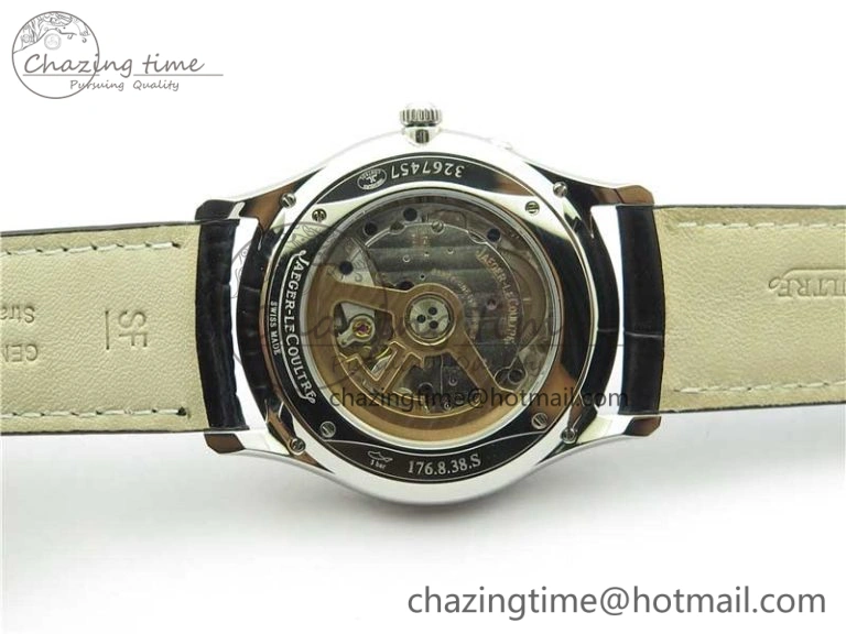OnTrend Master Ultra Thin Réserve de Marche SS ZF 1:1 Best Edition White Dial on Black Leather Strap A938 V 7447