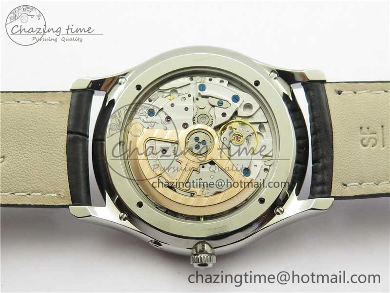 OnTrend Master Ultra Thin Réserve de Marche SS ZF 1:1 Best Edition White Dial on Black Leather Strap A938 V 7447