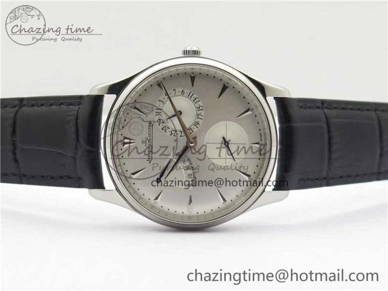 OnTrend Master Ultra Thin Réserve de Marche SS ZF 1:1 Best Edition White Dial on Black Leather Strap A938 V 7447