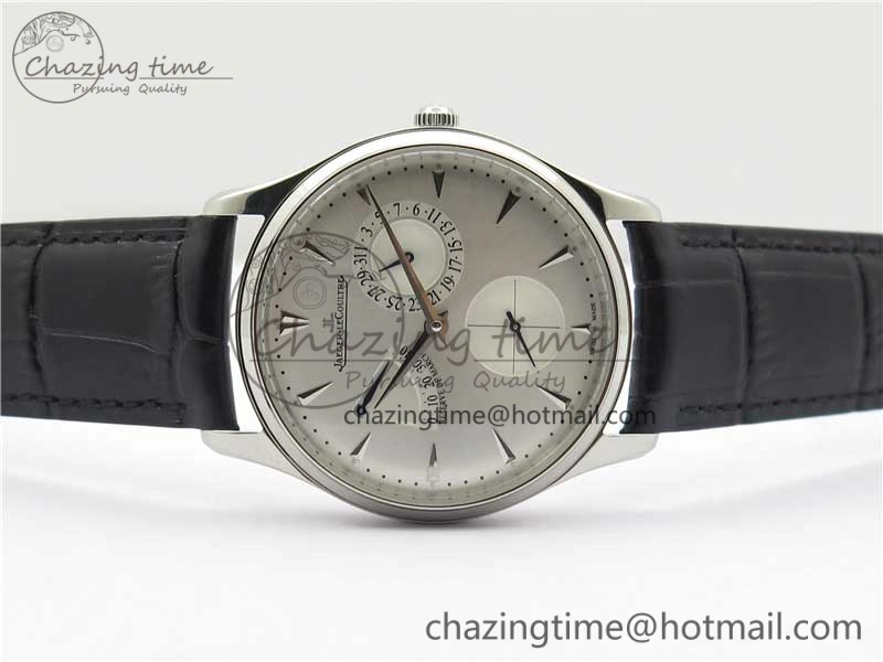 OnTrend Master Ultra Thin Réserve de Marche SS ZF 1:1 Best Edition White Dial on Black Leather Strap A938 V 7447