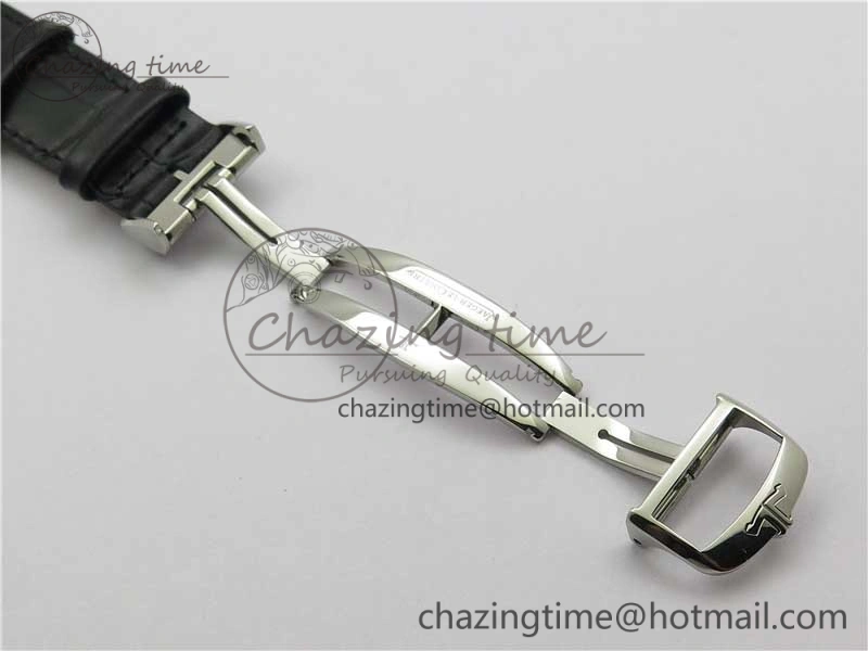OnTrend Master Ultra Thin Réserve de Marche SS ZF 1:1 Best Edition White Dial on Black Leather Strap A938 V 7447