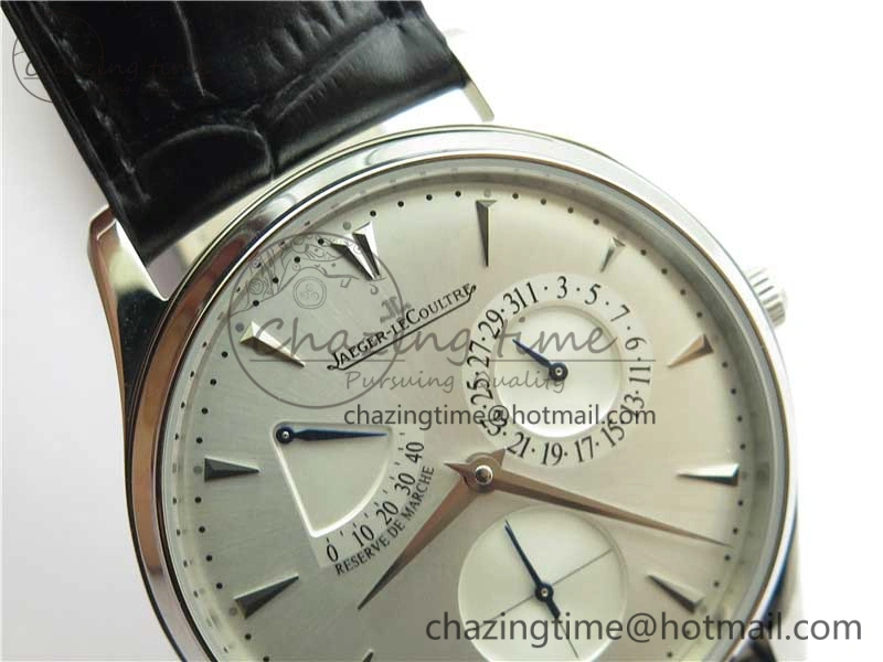 OnTrend Master Ultra Thin Réserve de Marche SS ZF 1:1 Best Edition White Dial on Black Leather Strap A938 V 7447