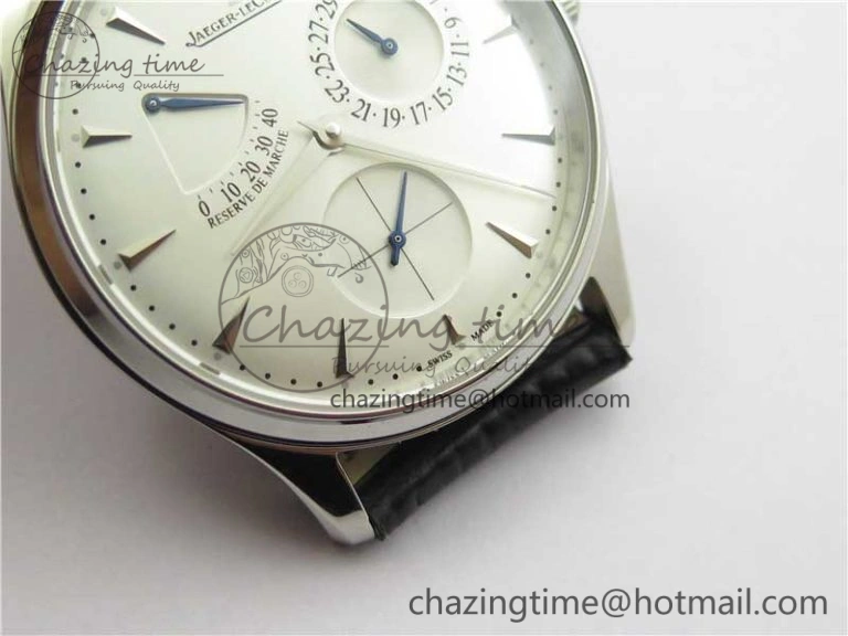 OnTrend Master Ultra Thin Réserve de Marche SS ZF 1:1 Best Edition White Dial on Black Leather Strap A938 V 7447