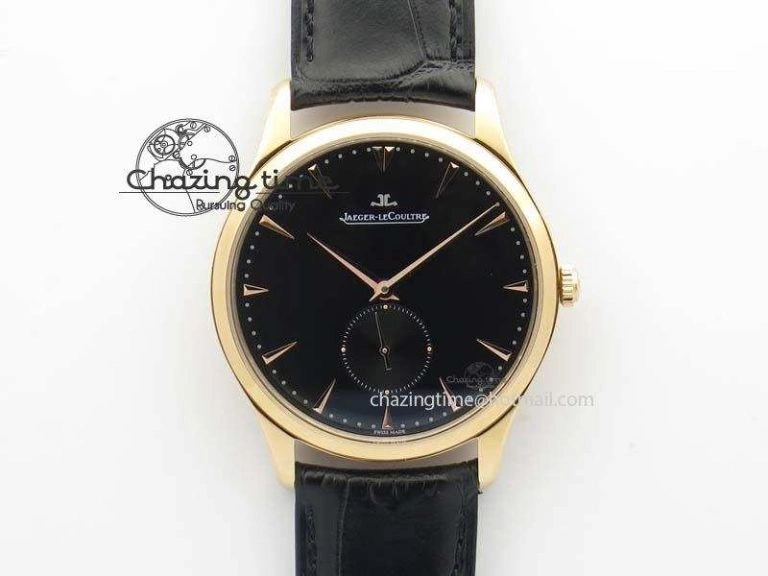 Modern Master Ultra Thin Small Second RG ZF 1:1 Best Edition Black Dial On Black Leather Strap A 7503