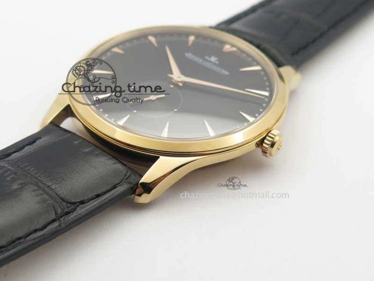 Modern Master Ultra Thin Small Second RG ZF 1:1 Best Edition Black Dial On Black Leather Strap A 7503