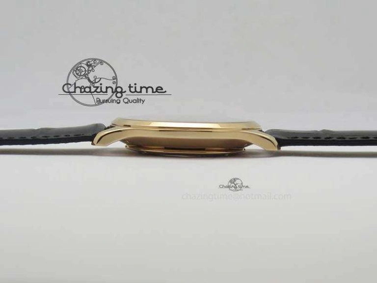 Modern Master Ultra Thin Small Second RG ZF 1:1 Best Edition Black Dial On Black Leather Strap A 7503