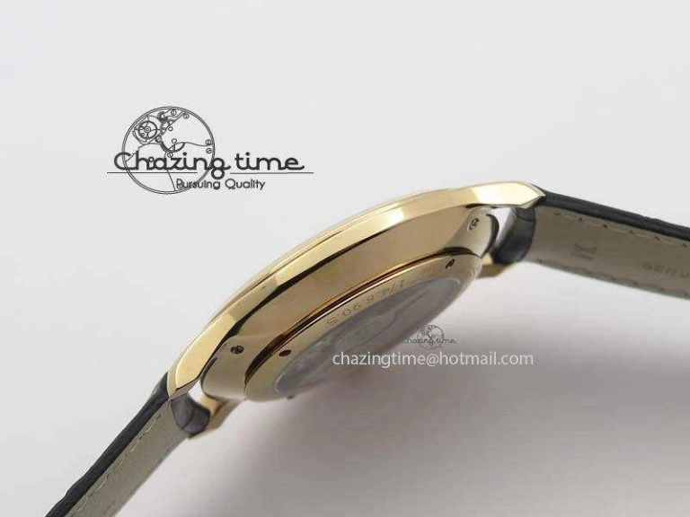 Modern Master Ultra Thin Small Second RG ZF 1:1 Best Edition Black Dial On Black Leather Strap A 7503