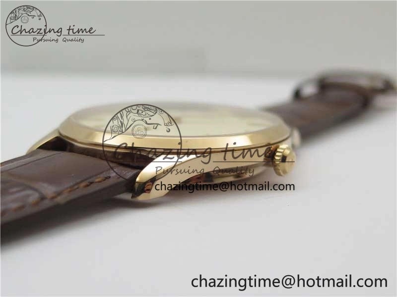 Classic Master Ultra Thin Small Second RG ZF 1:1 Best Edition White Dial on Brown Leather Strap A 7439