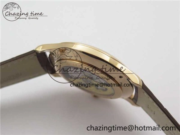 Classic Master Ultra Thin Small Second RG ZF 1:1 Best Edition White Dial on Brown Leather Strap A 7439