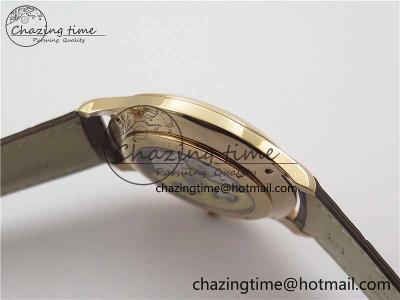Classic Master Ultra Thin Small Second RG ZF 1:1 Best Edition White Dial on Brown Leather Strap A 7439