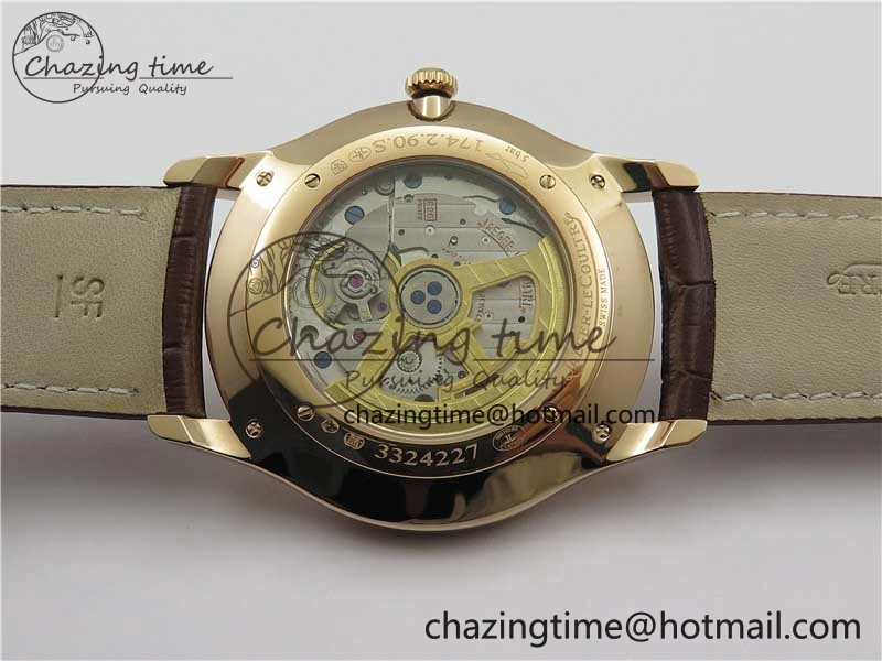 Classic Master Ultra Thin Small Second RG ZF 1:1 Best Edition White Dial on Brown Leather Strap A 7439
