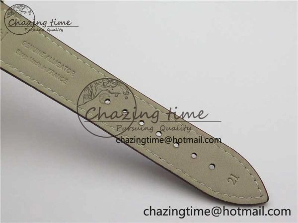 Classic Master Ultra Thin Small Second RG ZF 1:1 Best Edition White Dial on Brown Leather Strap A 7439