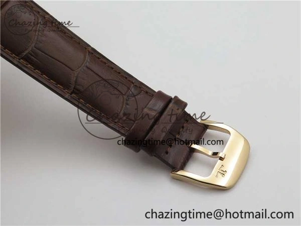 Classic Master Ultra Thin Small Second RG ZF 1:1 Best Edition White Dial on Brown Leather Strap A 7439
