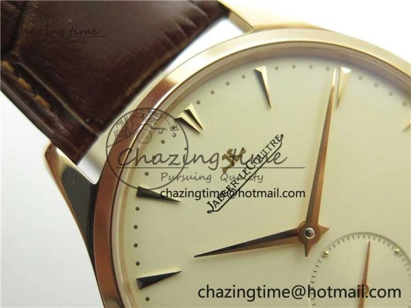 Classic Master Ultra Thin Small Second RG ZF 1:1 Best Edition White Dial on Brown Leather Strap A 7439