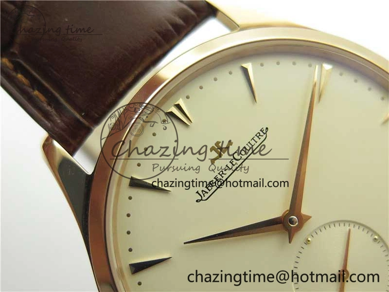 Classic Master Ultra Thin Small Second RG ZF 1:1 Best Edition White Dial on Brown Leather Strap A 7439