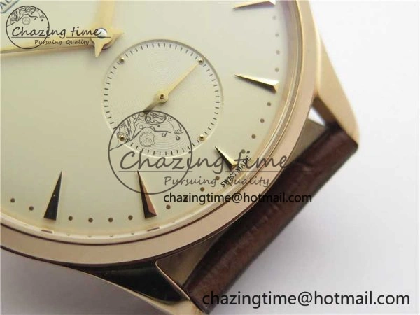 Classic Master Ultra Thin Small Second RG ZF 1:1 Best Edition White Dial on Brown Leather Strap A 7439