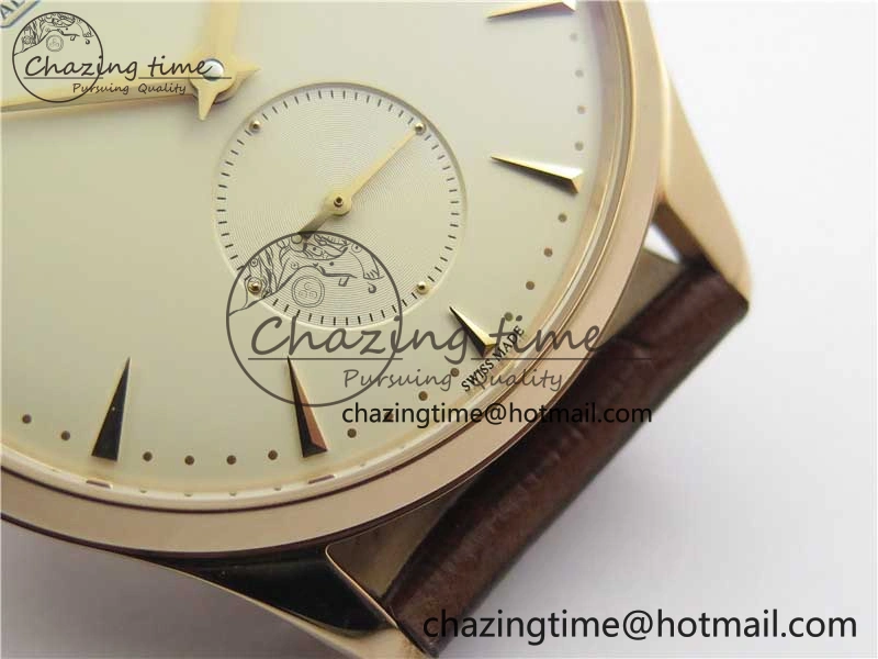 Classic Master Ultra Thin Small Second RG ZF 1:1 Best Edition White Dial on Brown Leather Strap A 7439