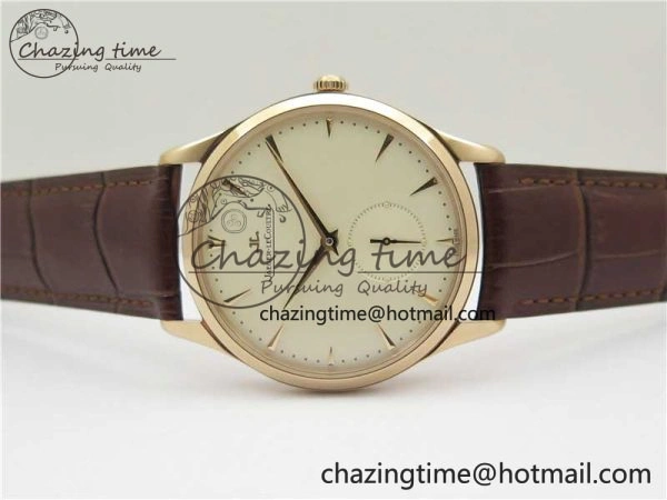 Classic Master Ultra Thin Small Second RG ZF 1:1 Best Edition White Dial on Brown Leather Strap A 7439