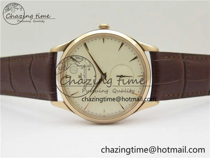 Classic Master Ultra Thin Small Second RG ZF 1:1 Best Edition White Dial on Brown Leather Strap A 7439