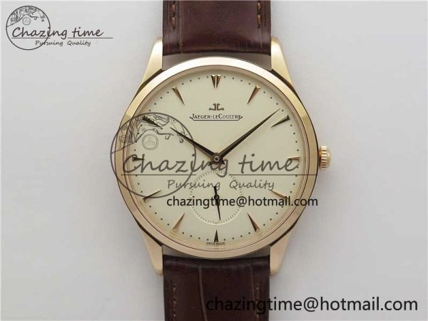 Classic Master Ultra Thin Small Second RG ZF 1:1 Best Edition White Dial on Brown Leather Strap A 7439