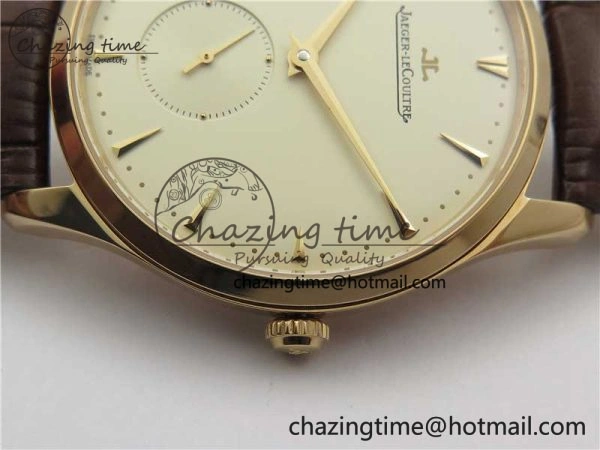 Classic Master Ultra Thin Small Second RG ZF 1:1 Best Edition White Dial on Brown Leather Strap A 7439