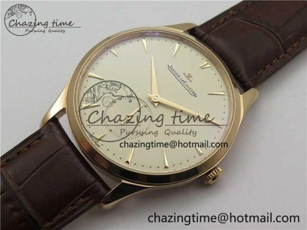 Classic Master Ultra Thin Small Second RG ZF 1:1 Best Edition White Dial on Brown Leather Strap A 7439