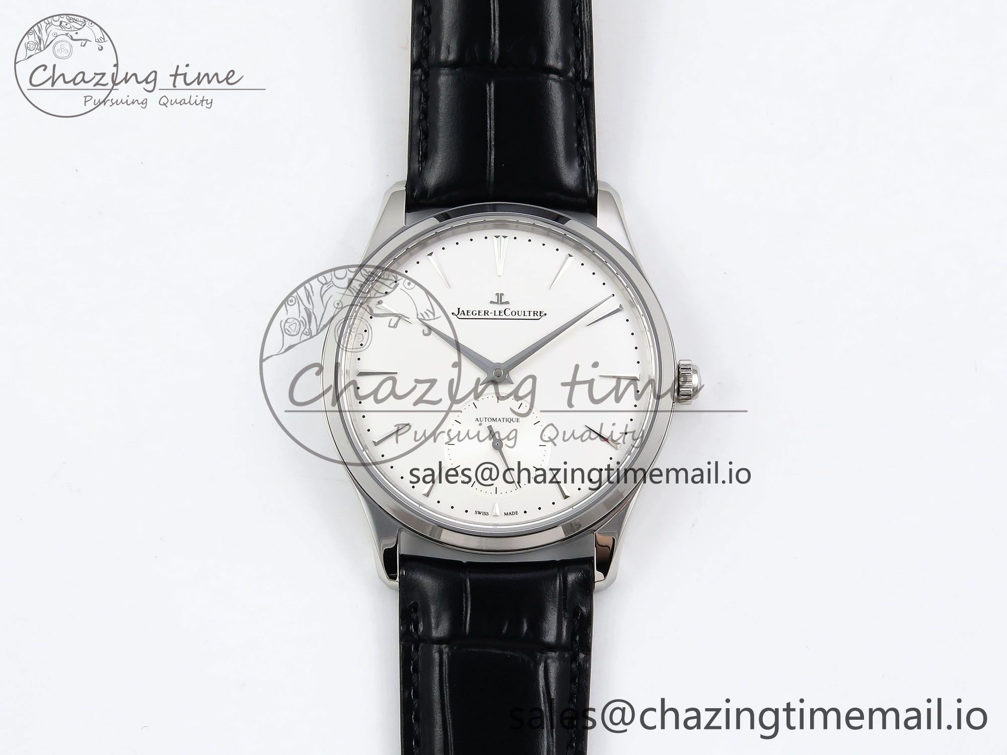 Master Ultra Thin Small Second SS APSF 1:1 Best Edition White Dial on Black Leather Strap SA896 Super Clone Seasonal 7404