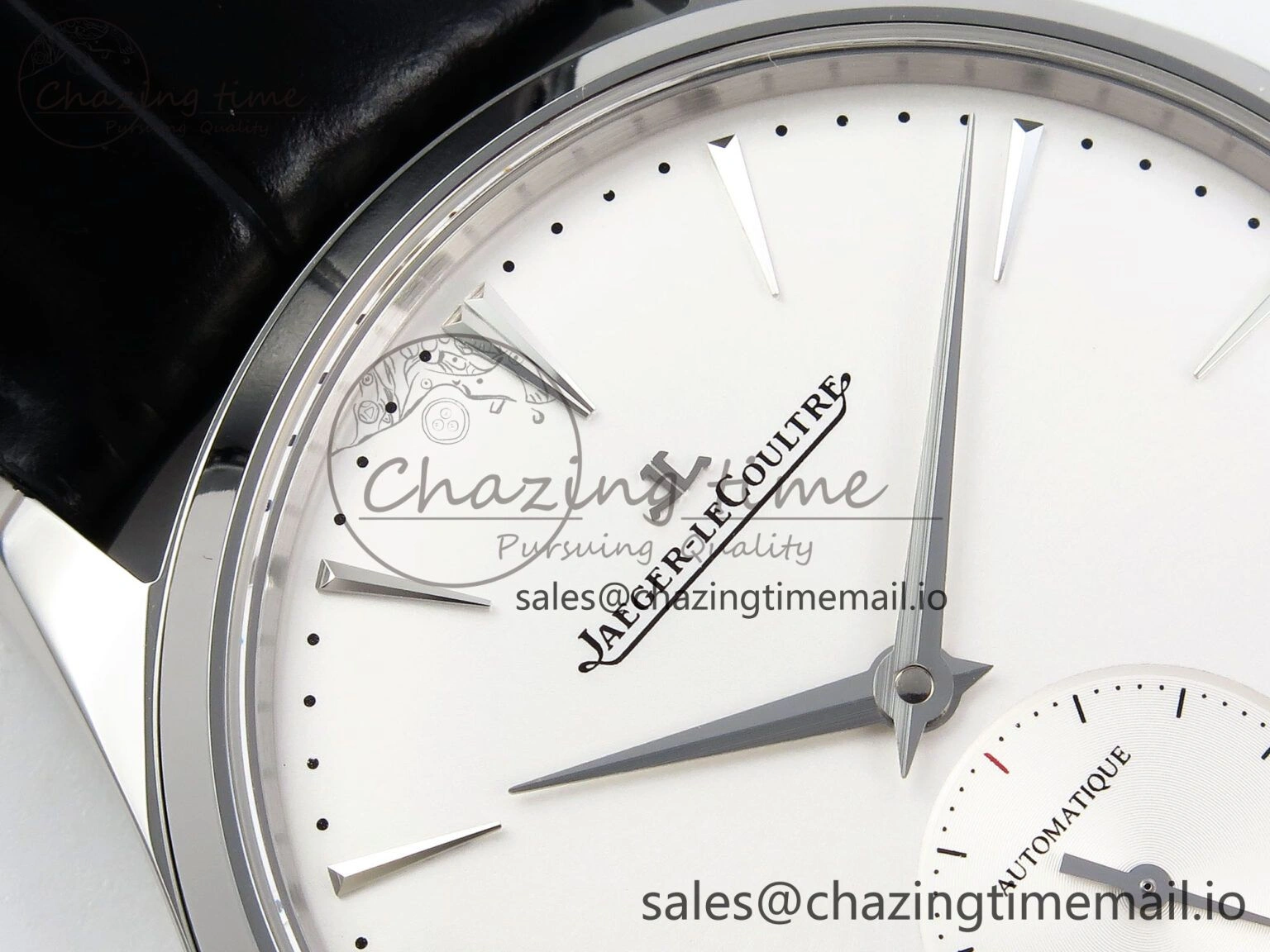 Master Ultra Thin Small Second SS APSF 1:1 Best Edition White Dial on Black Leather Strap SA896 Super Clone Seasonal 7404
