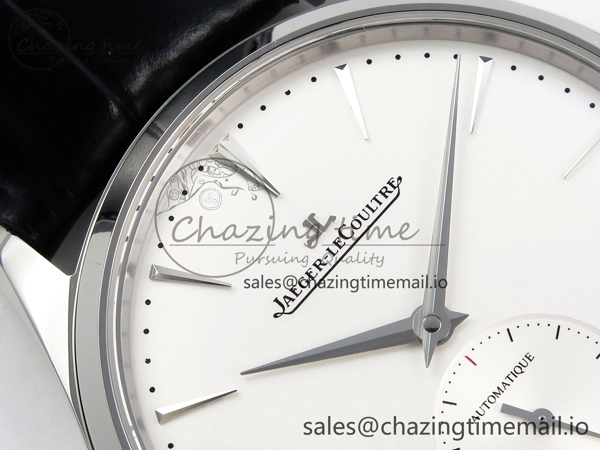 Master Ultra Thin Small Second SS APSF 1:1 Best Edition White Dial on Black Leather Strap SA896 Super Clone Seasonal 7404