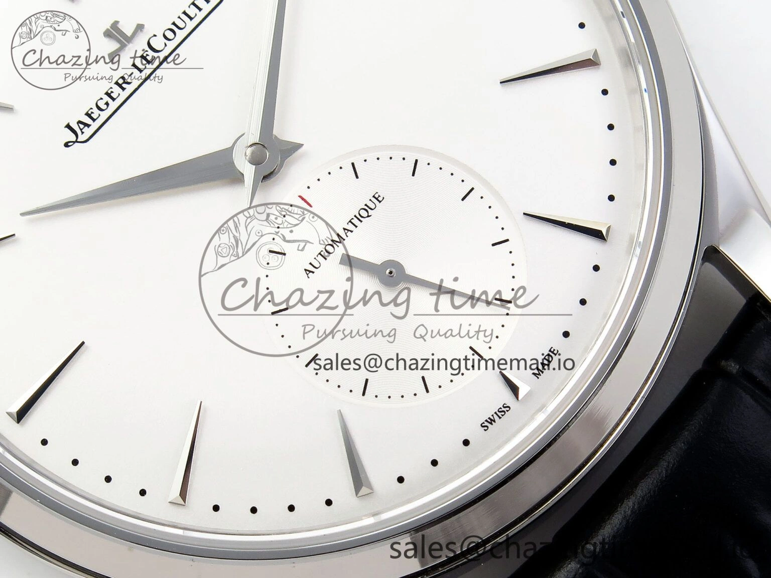 Master Ultra Thin Small Second SS APSF 1:1 Best Edition White Dial on Black Leather Strap SA896 Super Clone Seasonal 7404