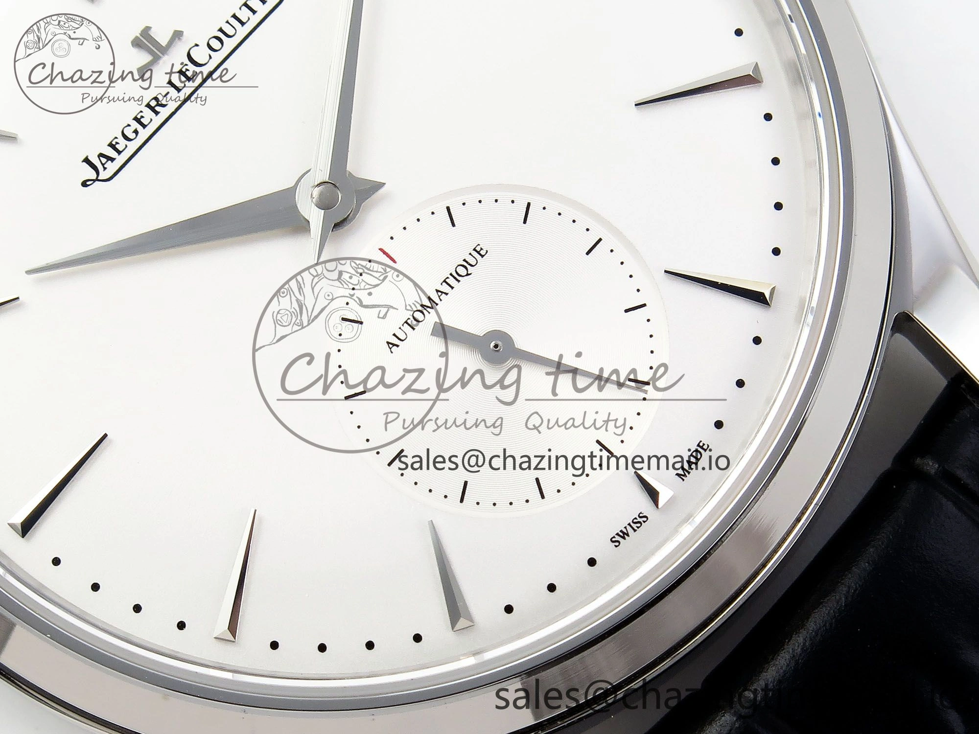 Master Ultra Thin Small Second SS APSF 1:1 Best Edition White Dial on Black Leather Strap SA896 Super Clone Seasonal 7404