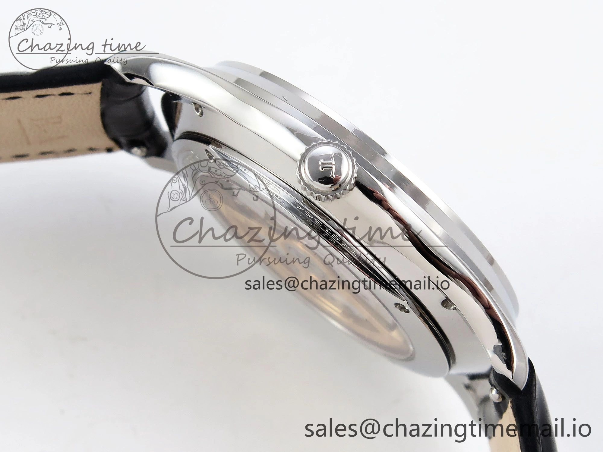 Master Ultra Thin Small Second SS APSF 1:1 Best Edition White Dial on Black Leather Strap SA896 Super Clone Seasonal 7404