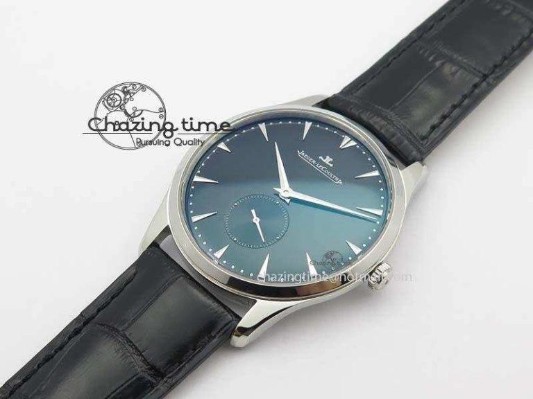 Master Ultra Thin Small Second SS ZF 1:1 Best Edition Black Dial On Black Leather Strap ZeroBulk 7502