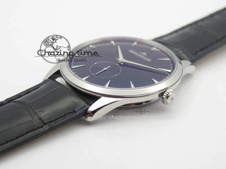Master Ultra Thin Small Second SS ZF 1:1 Best Edition Black Dial On Black Leather Strap ZeroBulk 7502