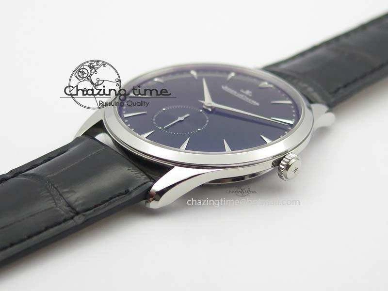 Master Ultra Thin Small Second SS ZF 1:1 Best Edition Black Dial On Black Leather Strap ZeroBulk 7502