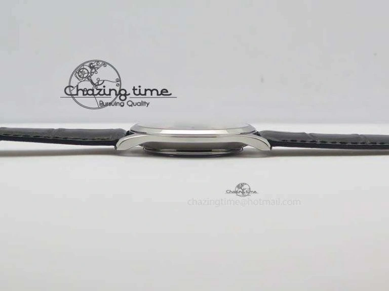 Master Ultra Thin Small Second SS ZF 1:1 Best Edition Black Dial On Black Leather Strap ZeroBulk 7502