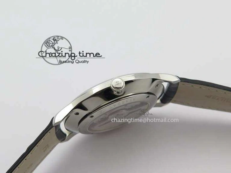 Master Ultra Thin Small Second SS ZF 1:1 Best Edition Black Dial On Black Leather Strap ZeroBulk 7502