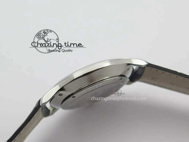 Master Ultra Thin Small Second SS ZF 1:1 Best Edition Black Dial On Black Leather Strap ZeroBulk 7502