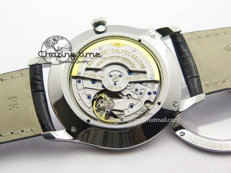 Master Ultra Thin Small Second SS ZF 1:1 Best Edition Black Dial On Black Leather Strap ZeroBulk 7502