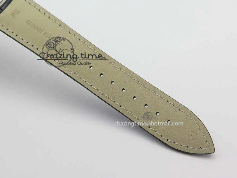 Master Ultra Thin Small Second SS ZF 1:1 Best Edition Black Dial On Black Leather Strap ZeroBulk 7502
