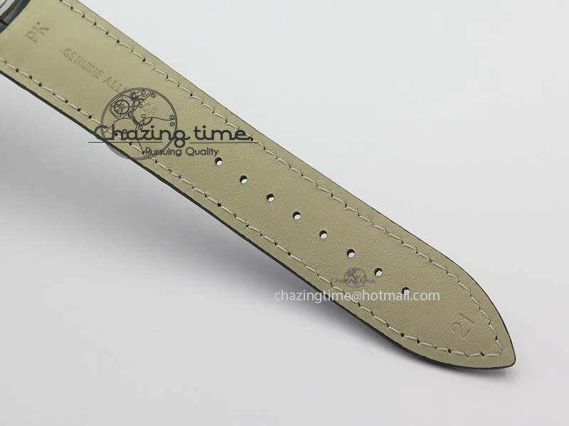 Master Ultra Thin Small Second SS ZF 1:1 Best Edition Black Dial On Black Leather Strap ZeroBulk 7502