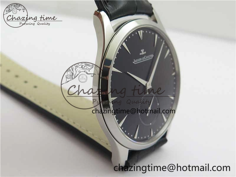 ModernLook Master Ultra Thin Small Second SS ZF 1:1 Best Edition Black Dial on Black Leather Strap A 7441