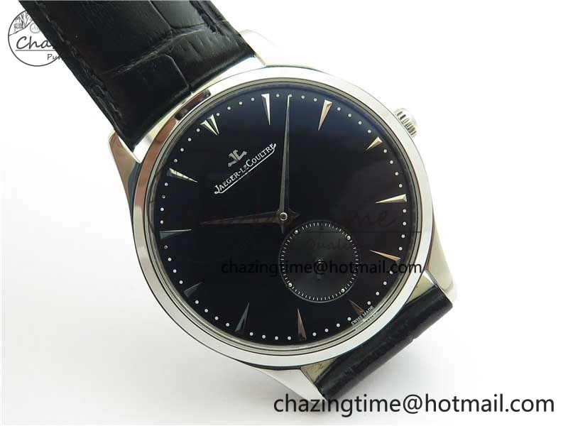 ModernLook Master Ultra Thin Small Second SS ZF 1:1 Best Edition Black Dial on Black Leather Strap A 7441