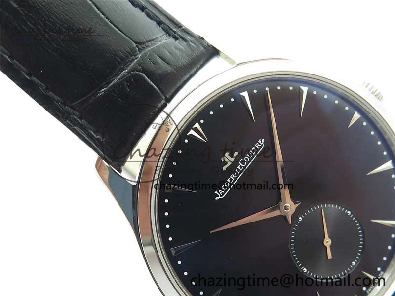 ModernLook Master Ultra Thin Small Second SS ZF 1:1 Best Edition Black Dial on Black Leather Strap A 7441